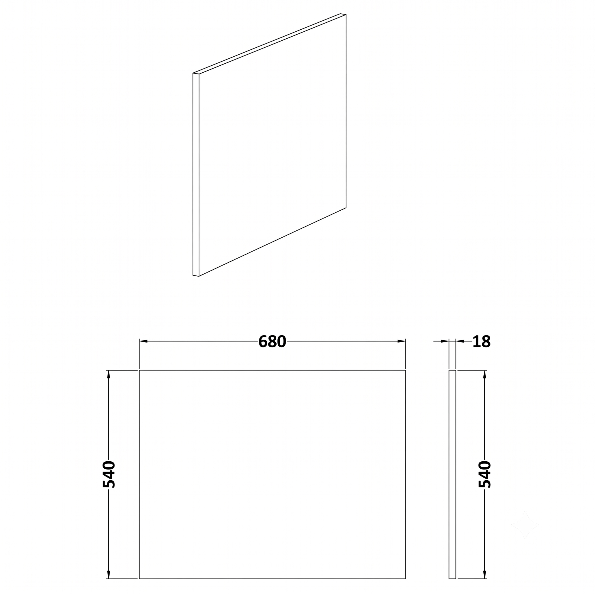 Crosswater Square End Bath Panel