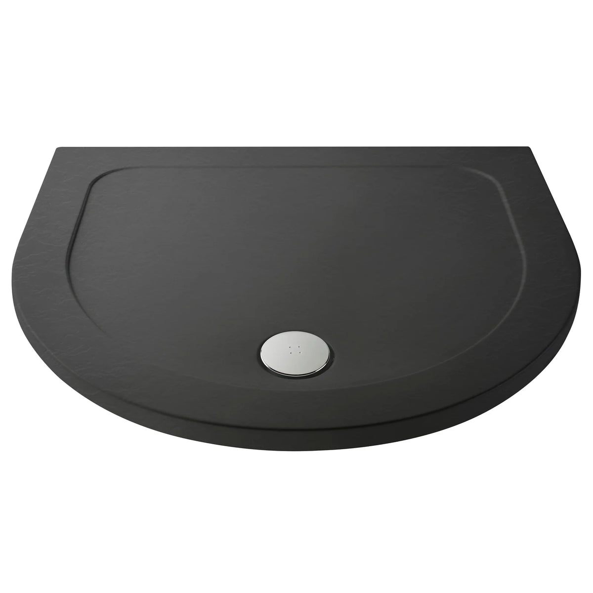 Bibe Slimline D Shape Shower Tray - Slate Grey
