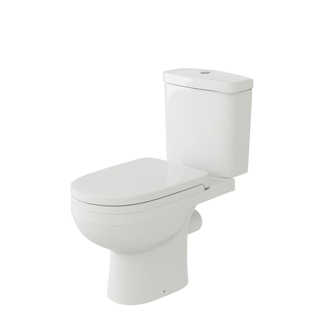 iBathUK Toilets > Close Coupled Toilets Sleek Modern Ceramic Close Coupled Toilet - White