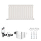 VeeBath Heating > Designer Radiators 600x988mm + White Sloane Designer Horizontal Single Column Flat Panel Radiator with Angled Valve