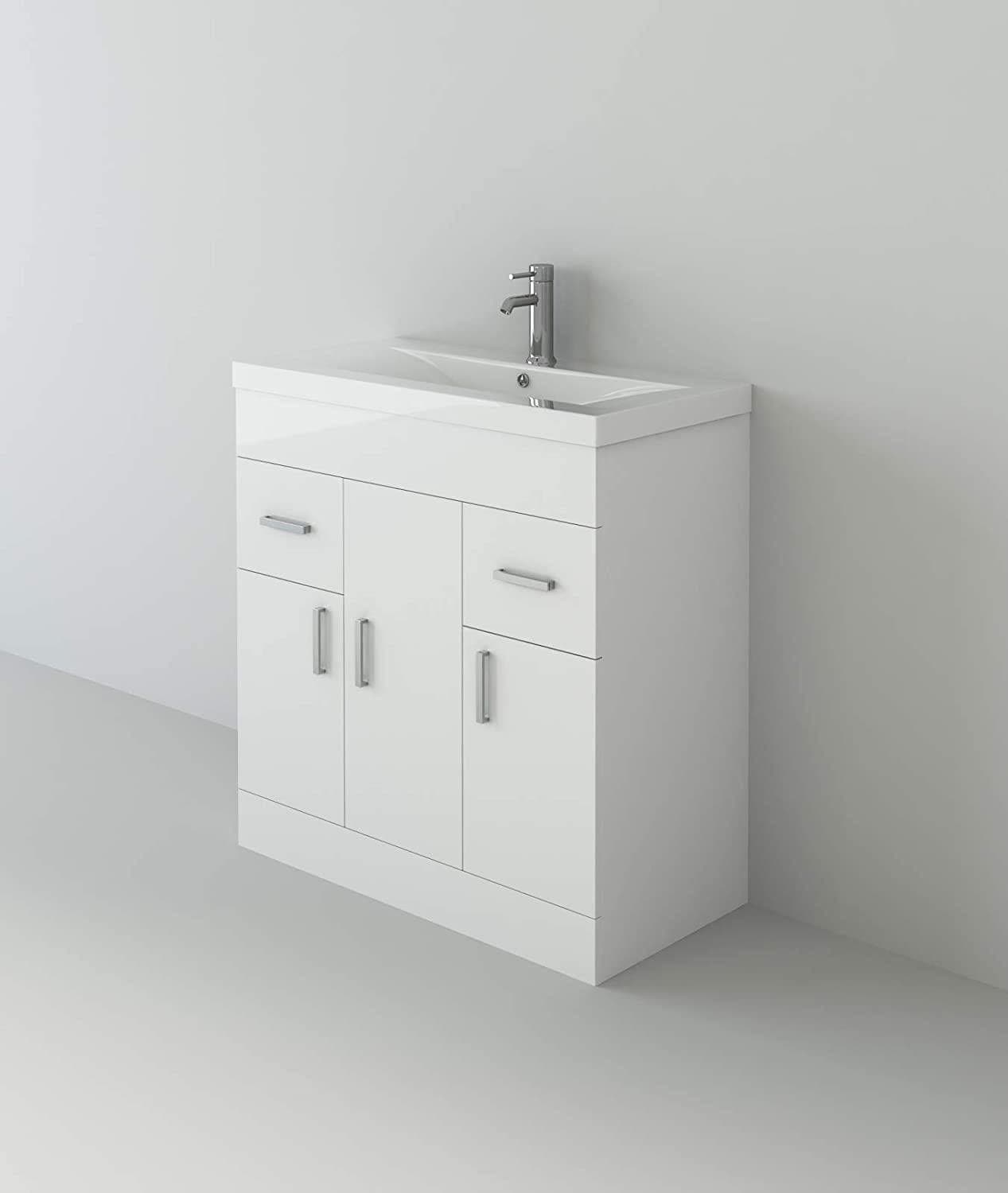 VeeBath Furniture > Vanity Units 800mm Vanity & Tap Sobek Basin Vanity Unit and Waterfall Mixer Tap