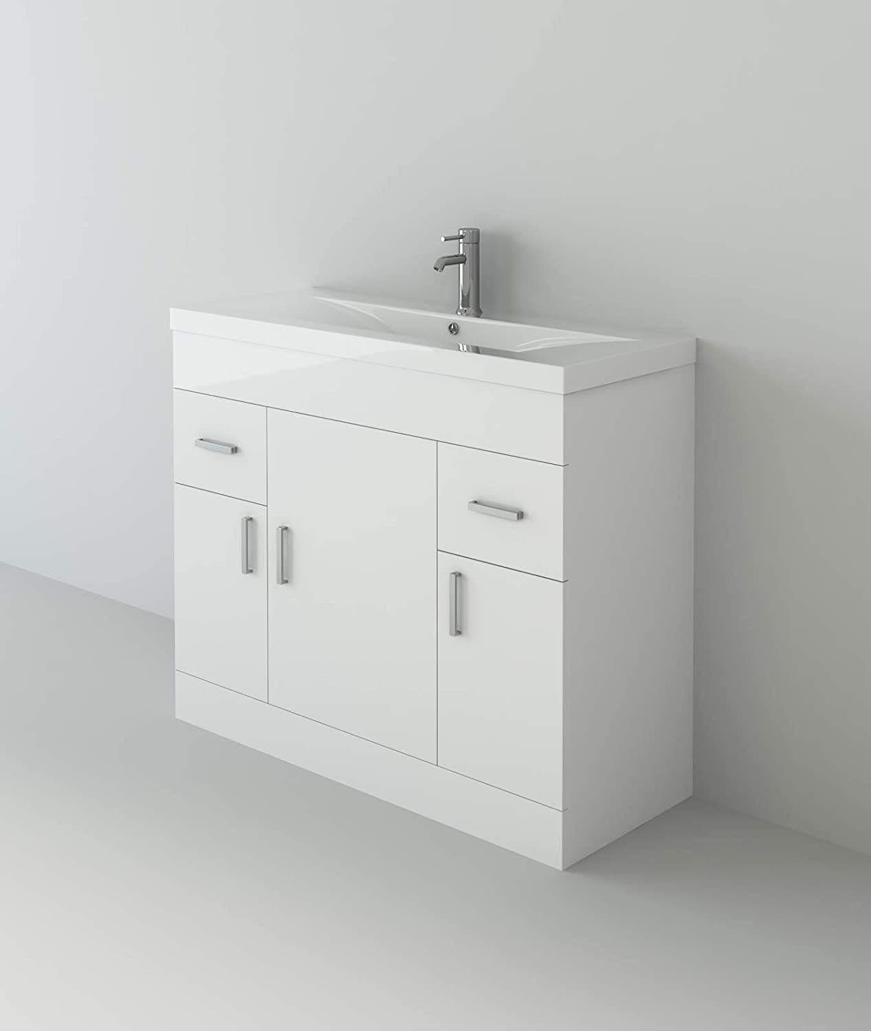 VeeBath Furniture > Vanity Units 1000mm Vanity & Tap Sobek Basin Vanity Unit and Waterfall Mixer Tap