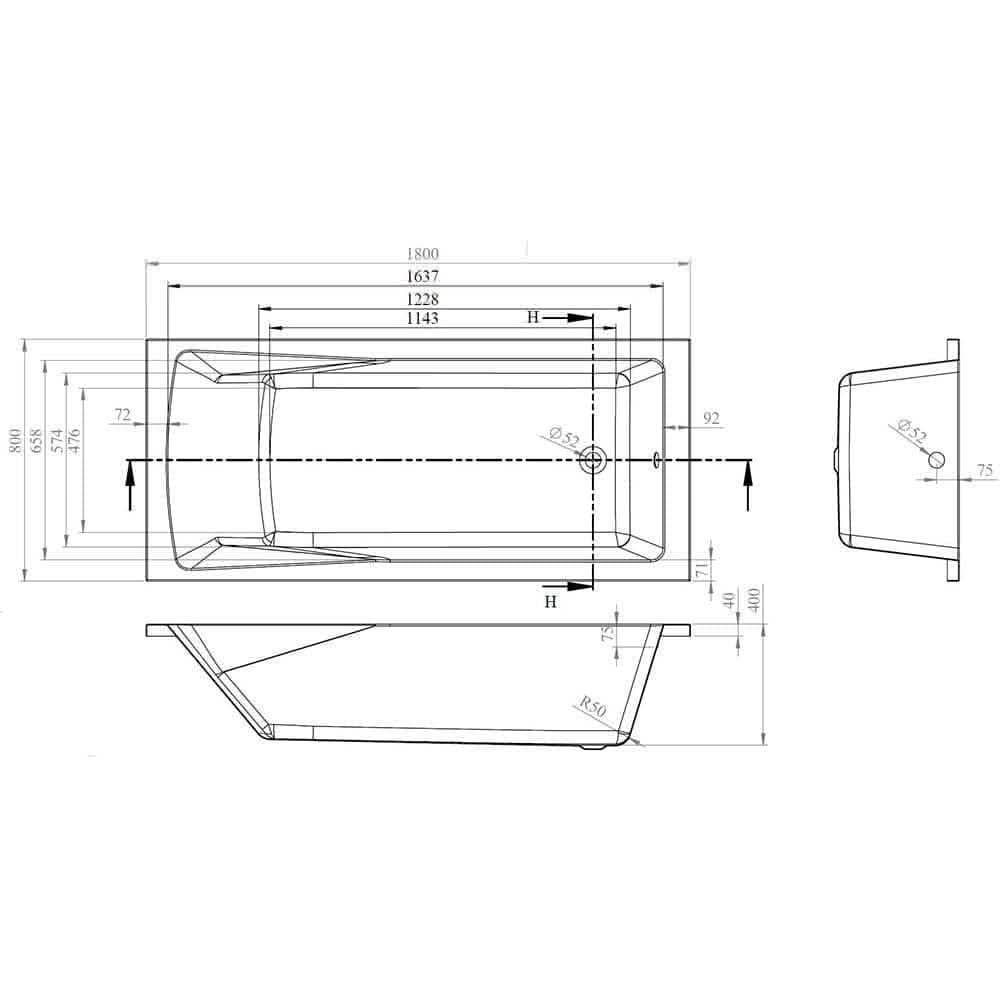VeeBath Sophia 1800mm Bath Vanity Basin Unit Toilet & Mixer Taps Bathroom Suite