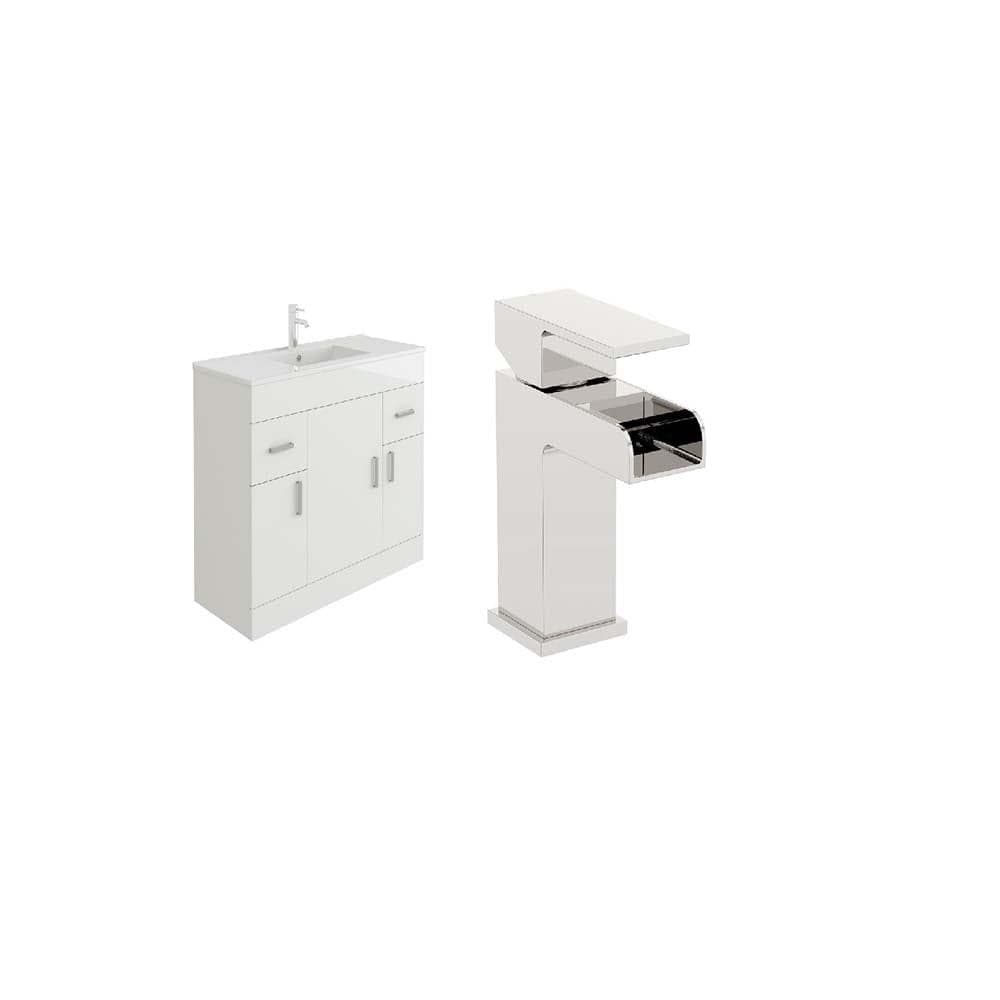 VeeBath Furniture > Vanity Units 1000mm Vanity & Tap Sphinx Basin Vanity Unit and Waterfall Mixer Tap