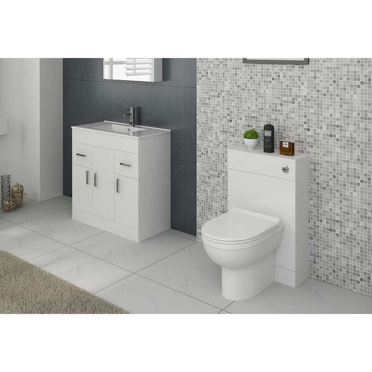 VeeBath Furniture > Combination Vanity Units Bundle 1 Sphinx Bathroom Furniture Set with Vanity Basin Cabinet, WC Unit, Toilet Pan & Cistern