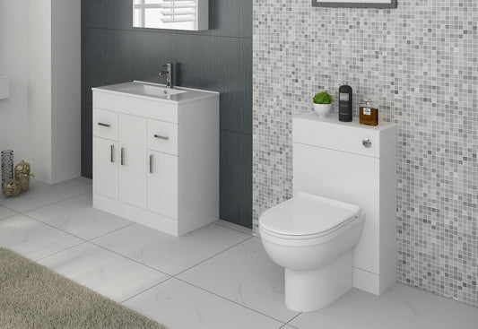 VeeBath Furniture > Combination Vanity Units Bundle 7 Sphinx Bathroom Furniture Set with Vanity Basin Cabinet, WC Unit, Toilet Pan & Cistern