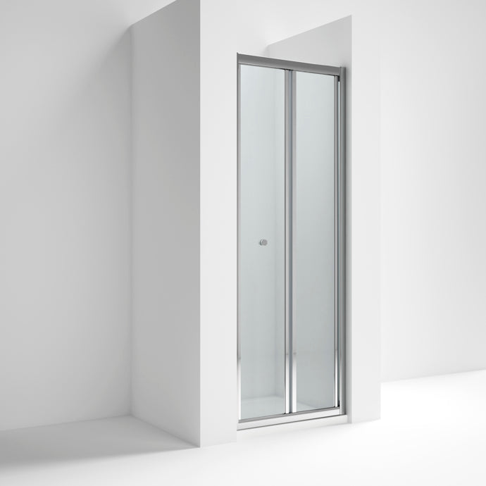 Foundry 4mm Glass Recessed Bi-Fold Shower Door - Chrome
