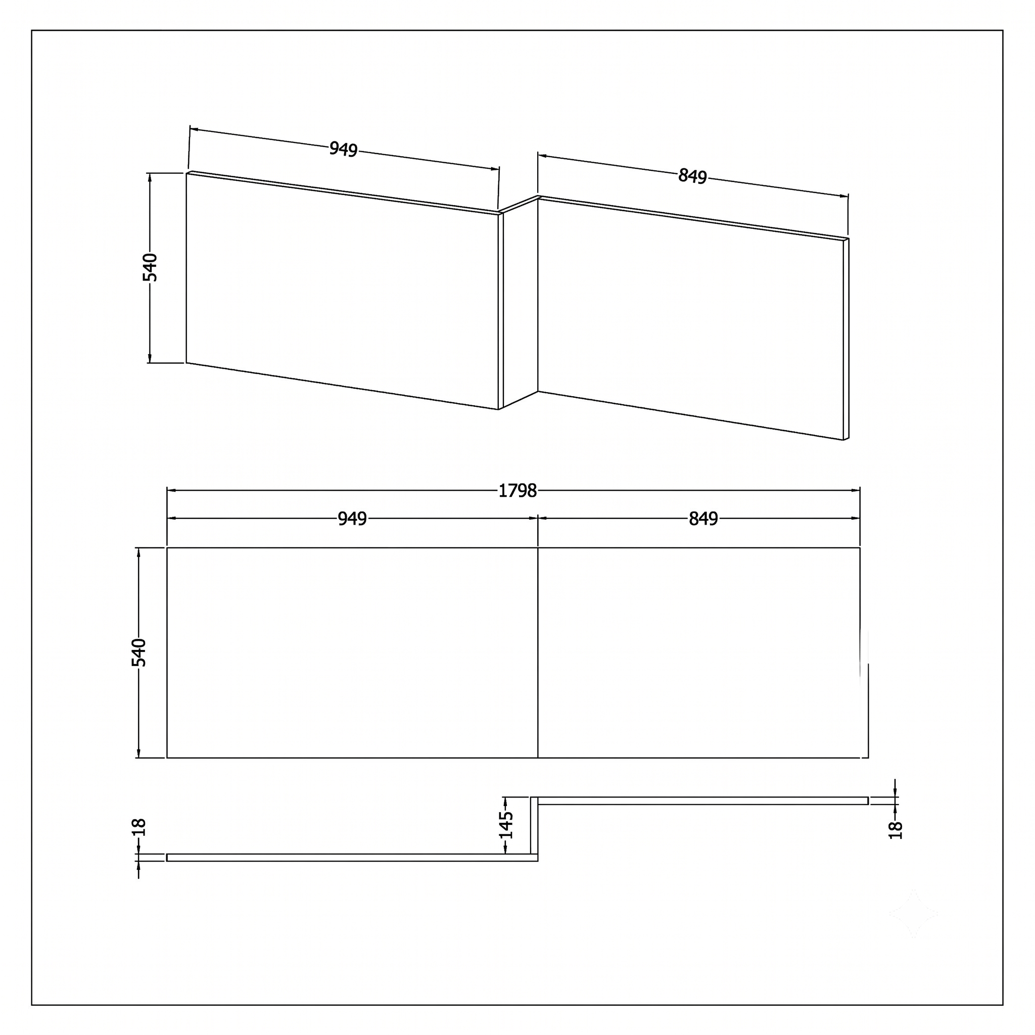Kudos PVC Square Front Bath Panel - Gloss White