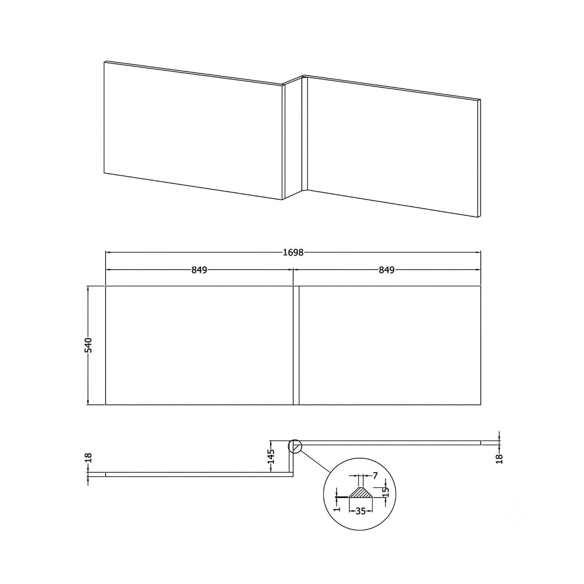 Crosswater L-Shaped Front Bath Panel