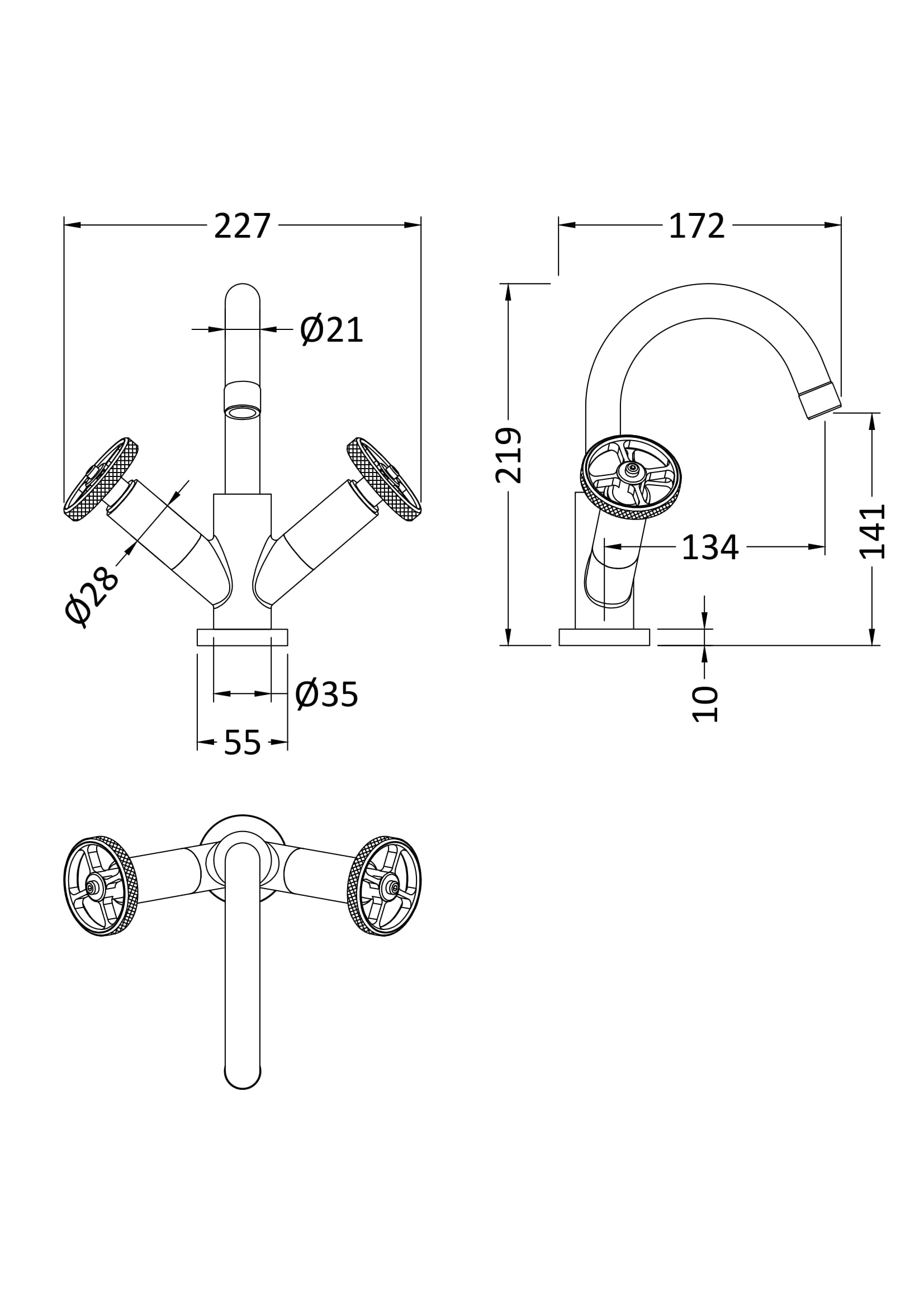 Revolve Mono Basin Mixer With Push Button Waste