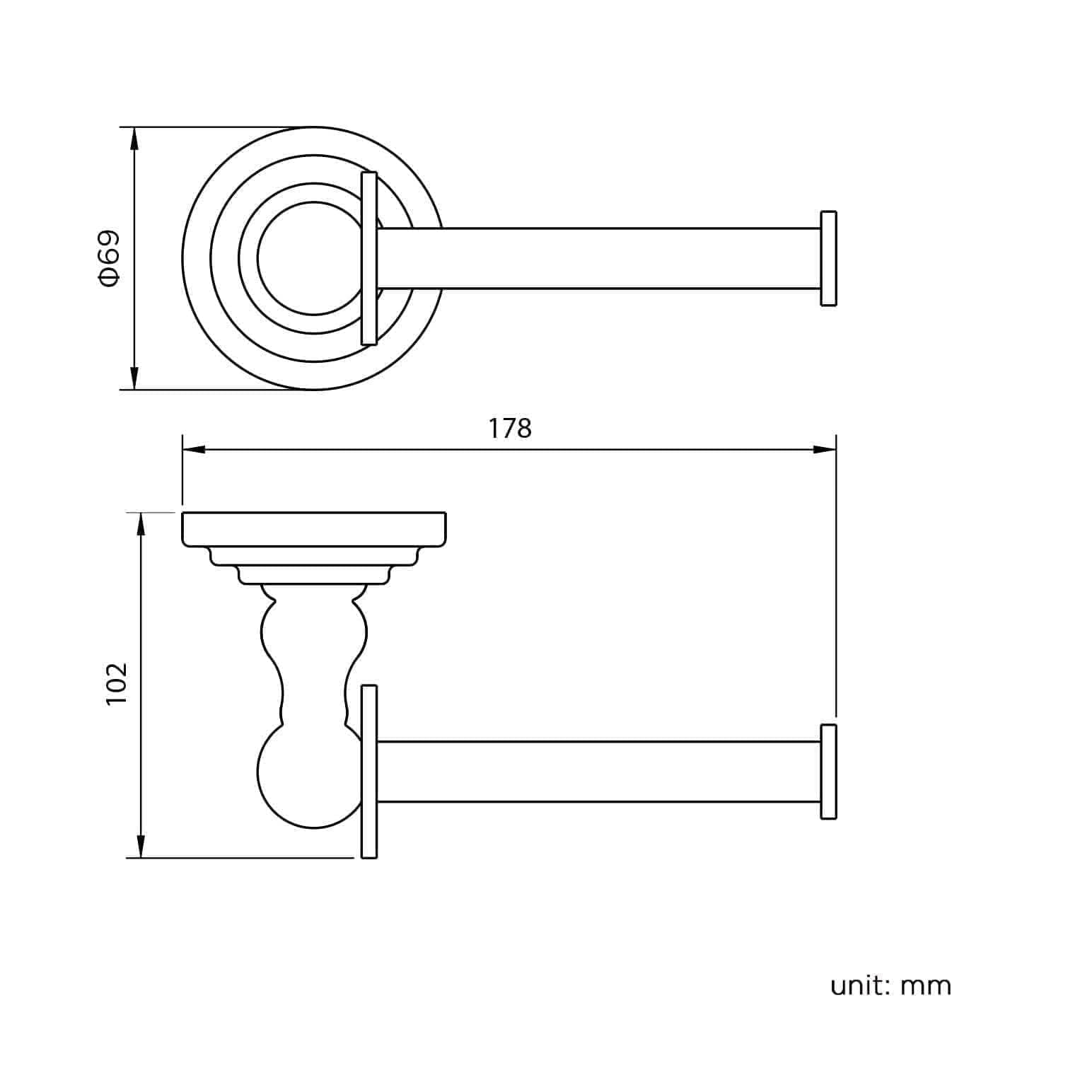 Traditional Wall Mounted Toilet Roll Holder - Chrome