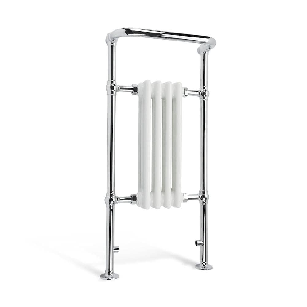 Bathroom4less Heating,Heated Towel Rails,Column Radiators Traditional Vertical Heated Towel Radiator - 4 Column - Chrome&White