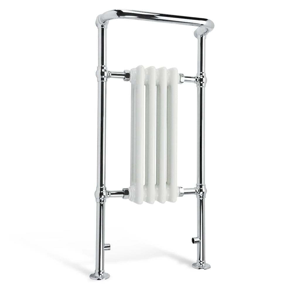 Bathroom4less Heating,Heated Towel Rails,Column Radiators Traditional Vertical Heated Towel Radiator - 4 Column - Chrome&White