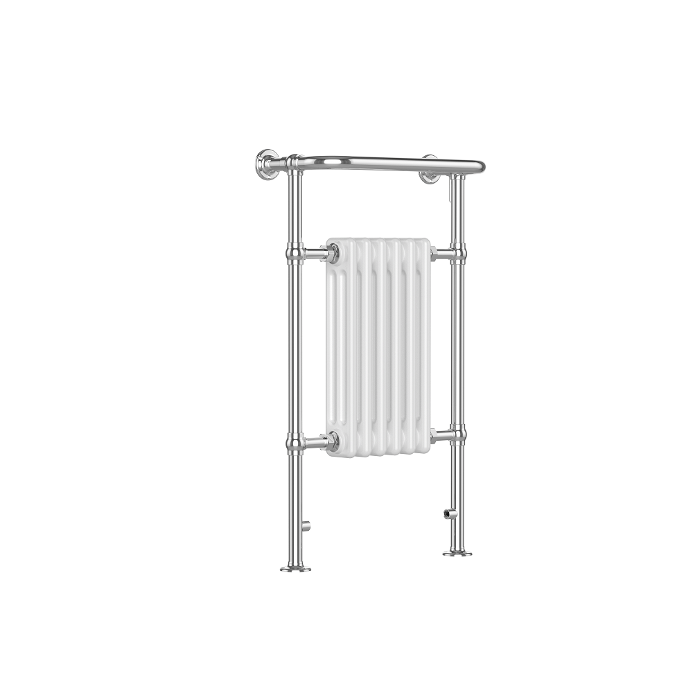 Bathroom4less Heating,Heated Towel Rails,Column Radiators Traditional Vertical Heated Towel Radiator - 4 Column - Chrome&White