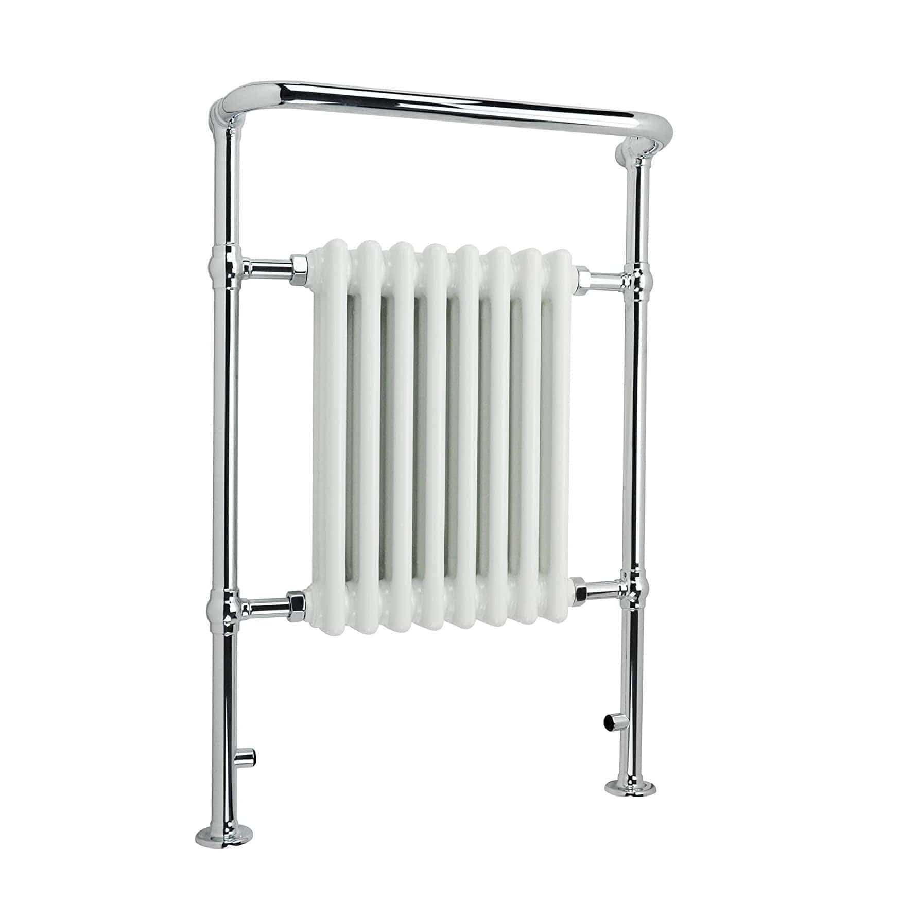 Bathroom4less Heating,Heated Towel Rails,Column Radiators Traditional Vertical Heated Towel Radiator - 4 Column - Chrome&White