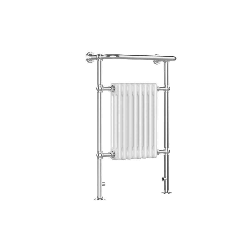 Bathroom4less Heating,Heated Towel Rails,Column Radiators Traditional Vertical Heated Towel Radiator - 4 Column - Chrome&White