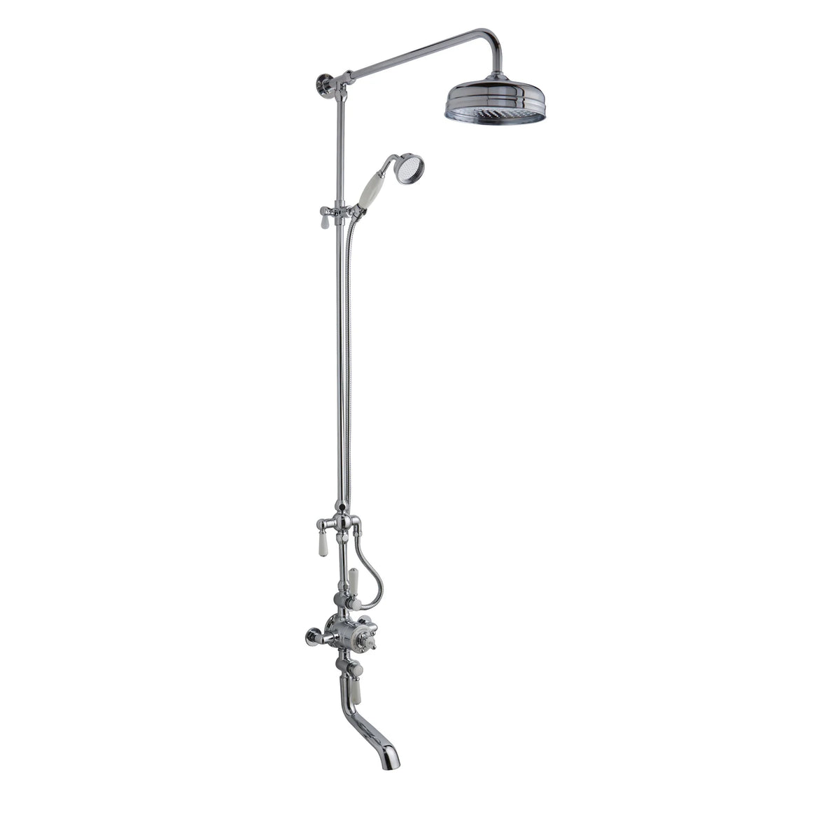 Omega Triple Exposed Shower Valve and Spout - Chrome