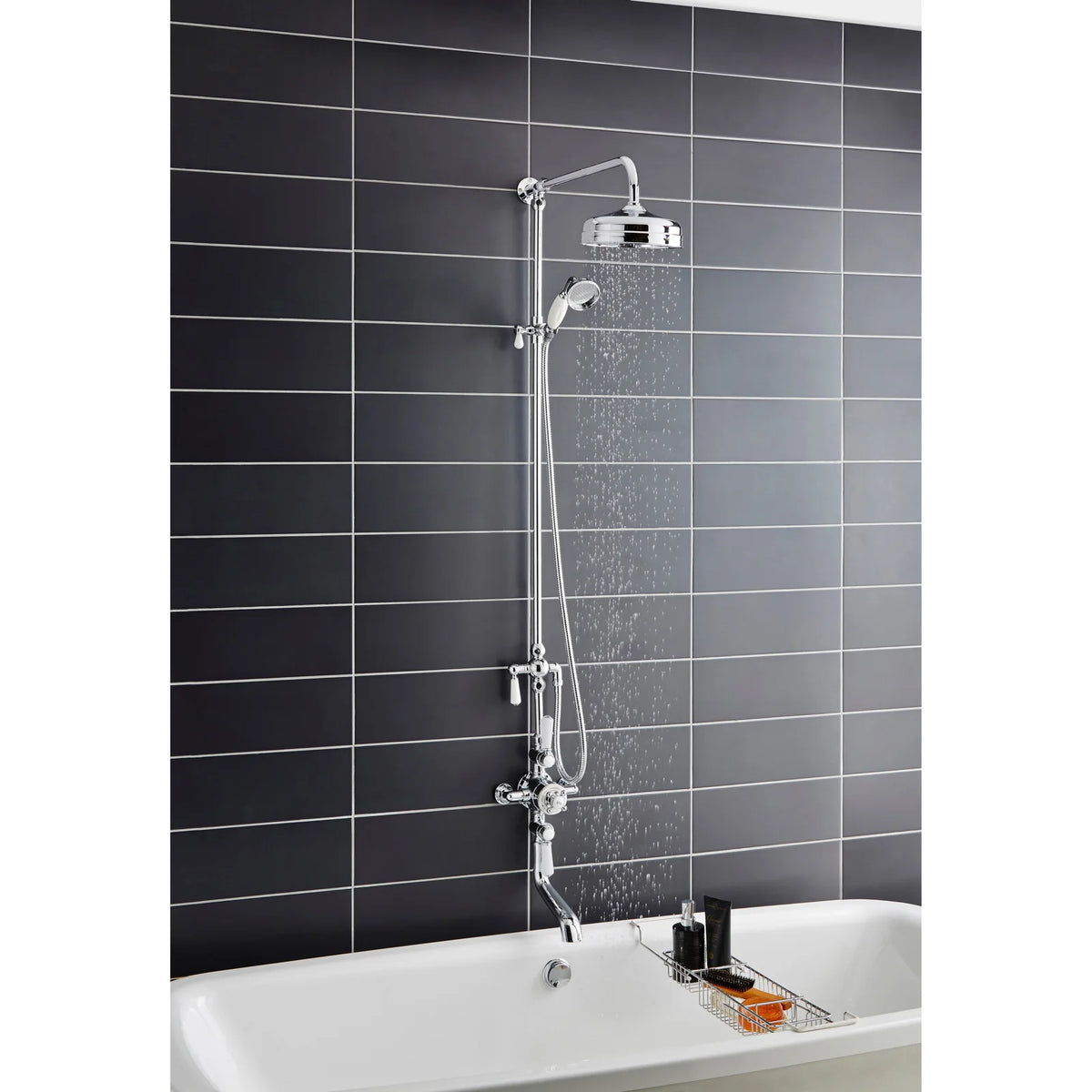 Omega Triple Exposed Shower Valve and Spout - Chrome