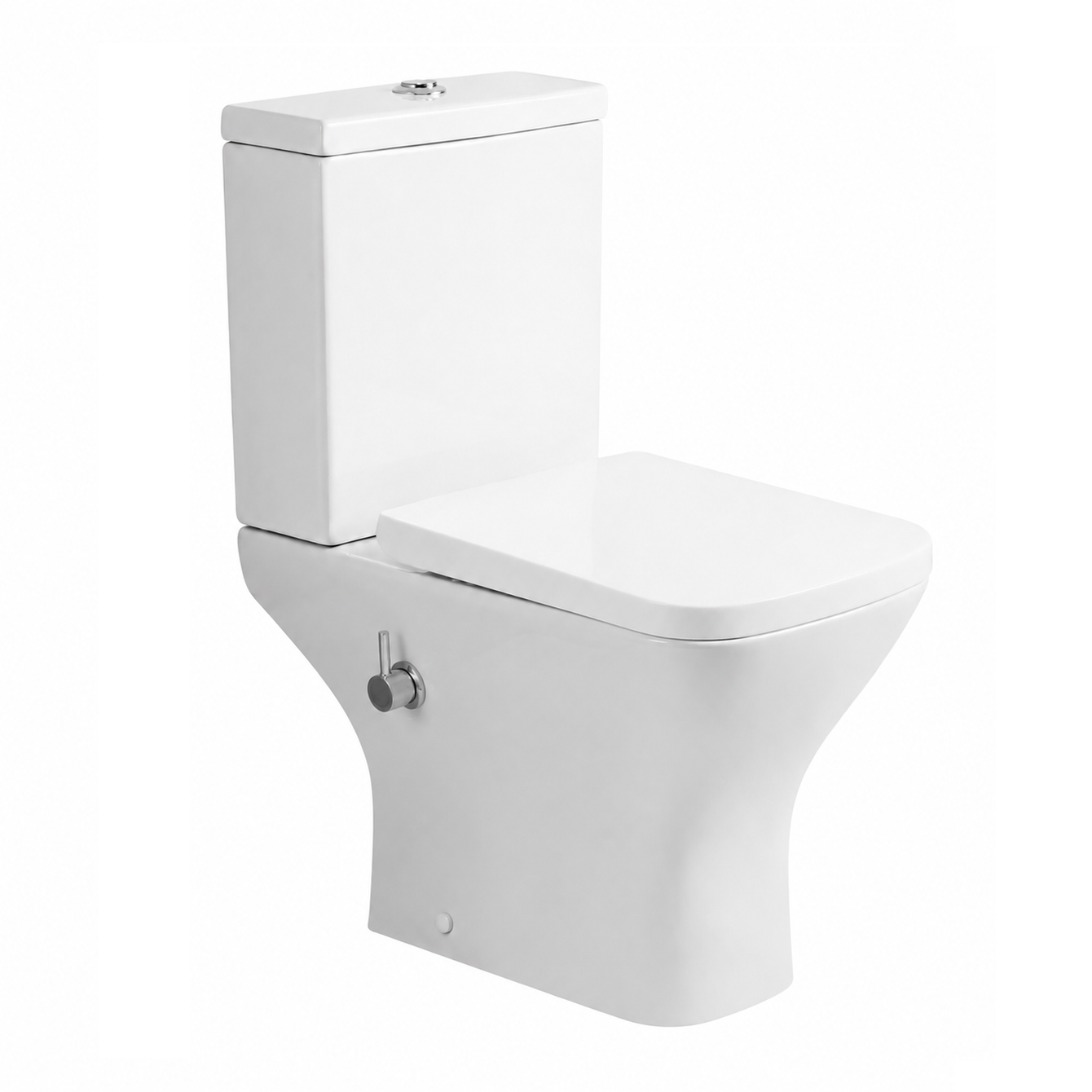 Venice Built-in Bidet Close Coupled Toilet with Cistern & Soft Close Seat Options - White