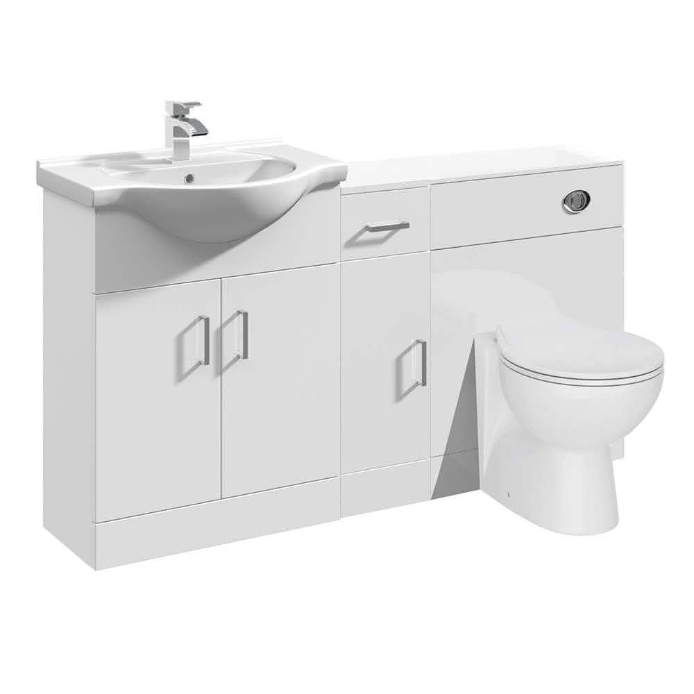 Bathroom Vanity Unit Cabinet Combination Set WC Toilet Unit Pan Cistern