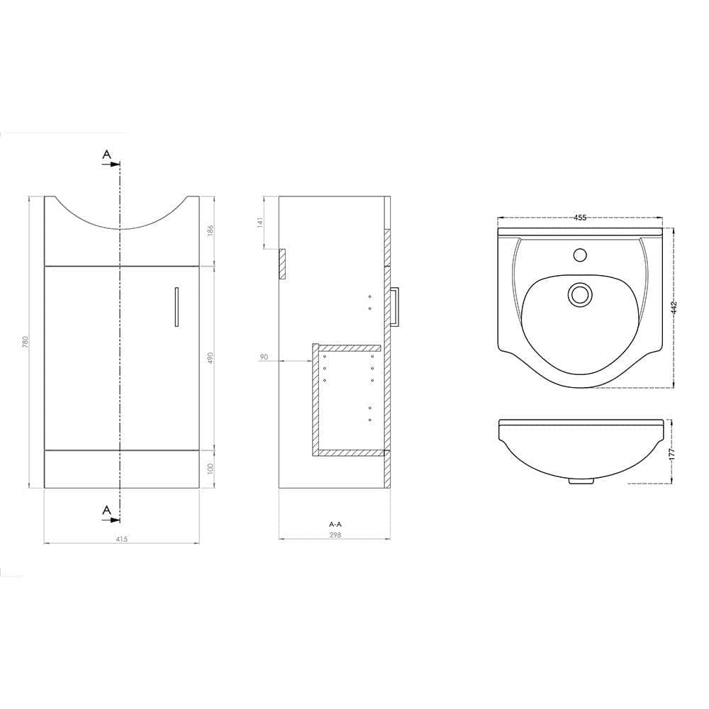 VeeBath Furniture > Combination Vanity Units Vanity Bathroom Furniture Set WC Toilet Unit Pan Cistern Sink Link Bundle 1050mm