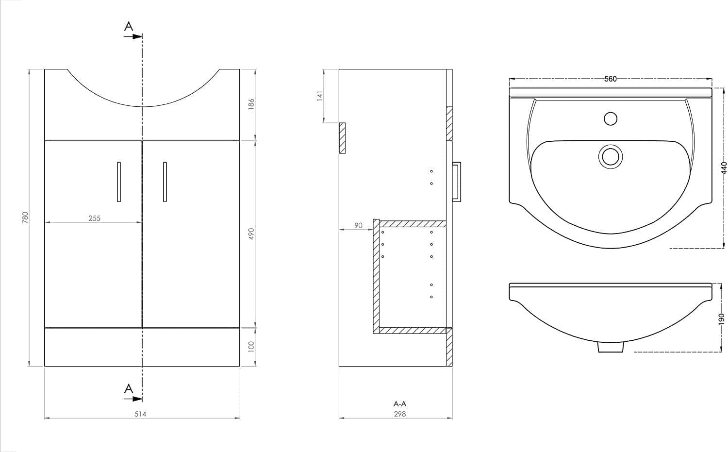 VeeBath Toilets > Back To Wall Toilets 500 x 330mm VeeBath Bathroom Toilet Furniture with Soft Close Seat and Cistern