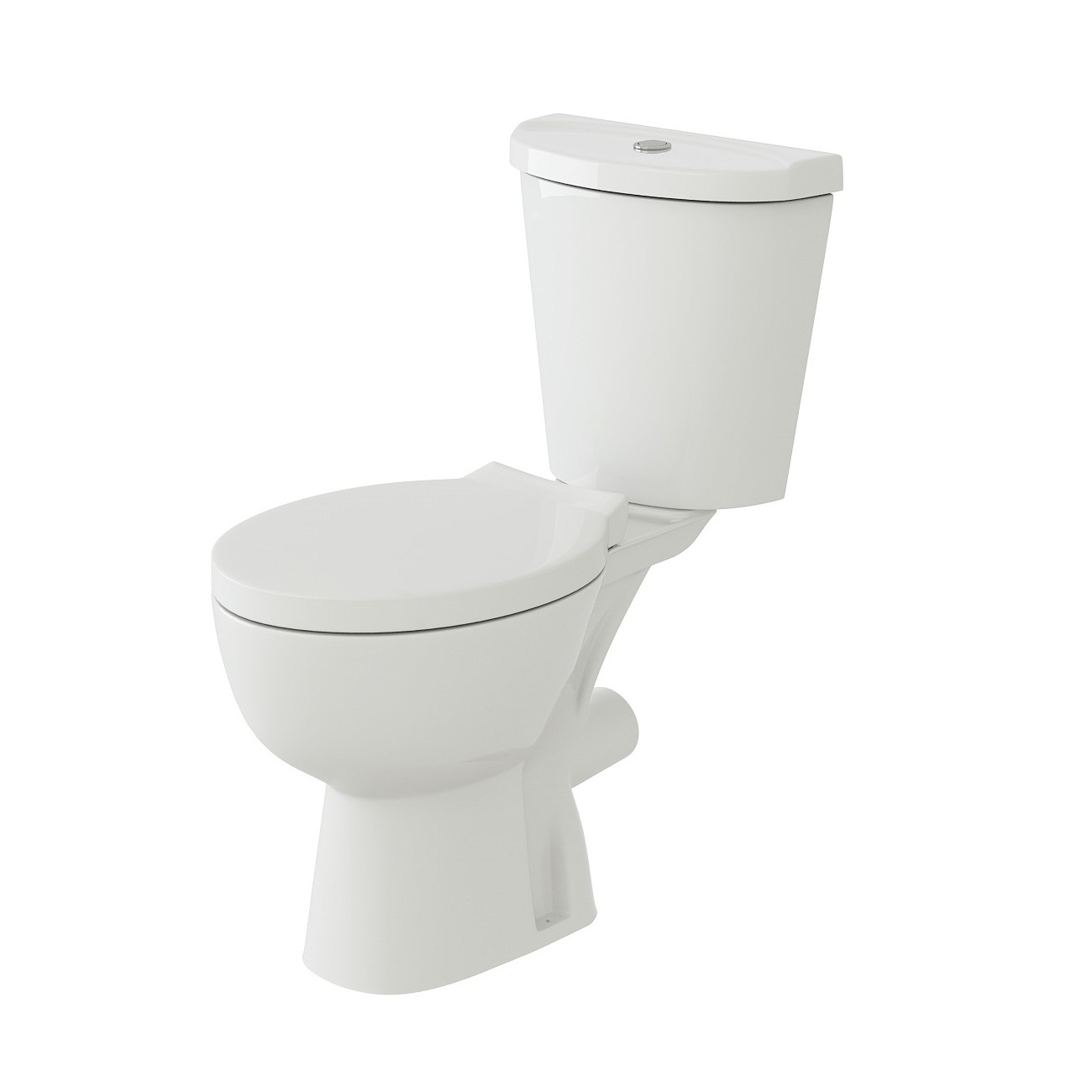 VeeBath Toilets > Close Coupled Toilets VeeBath Round Close Coupled Toilet With Cistern And Seat - White