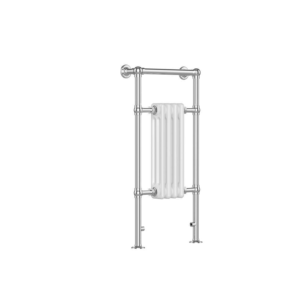 Bathroom4less Heating,Heated Towel Rails,Column Radiators Vintage Vertical Heated Towel Radiator - 4 Column - Chrome&White