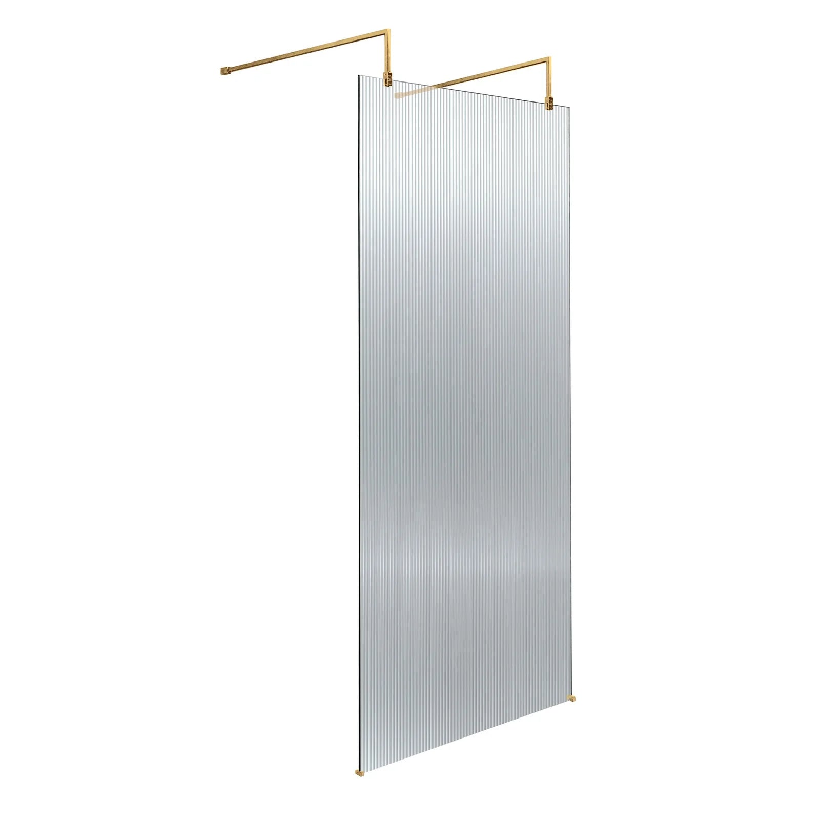 Haven 8mm Fluted Glass Wetroom Panel With Arms And Feet