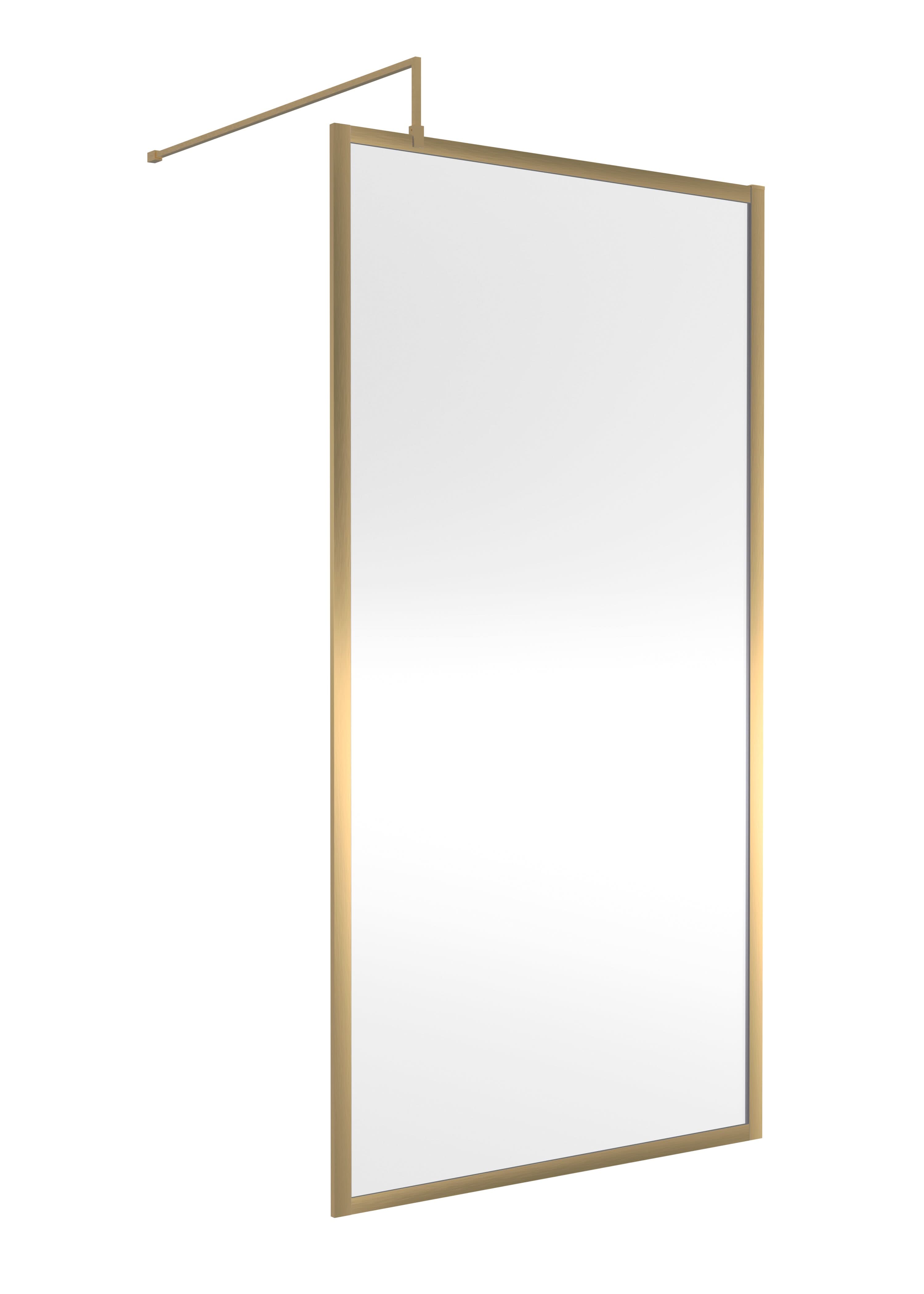 Nuie Full Outer Framed Wetroom Screen with Support Bar