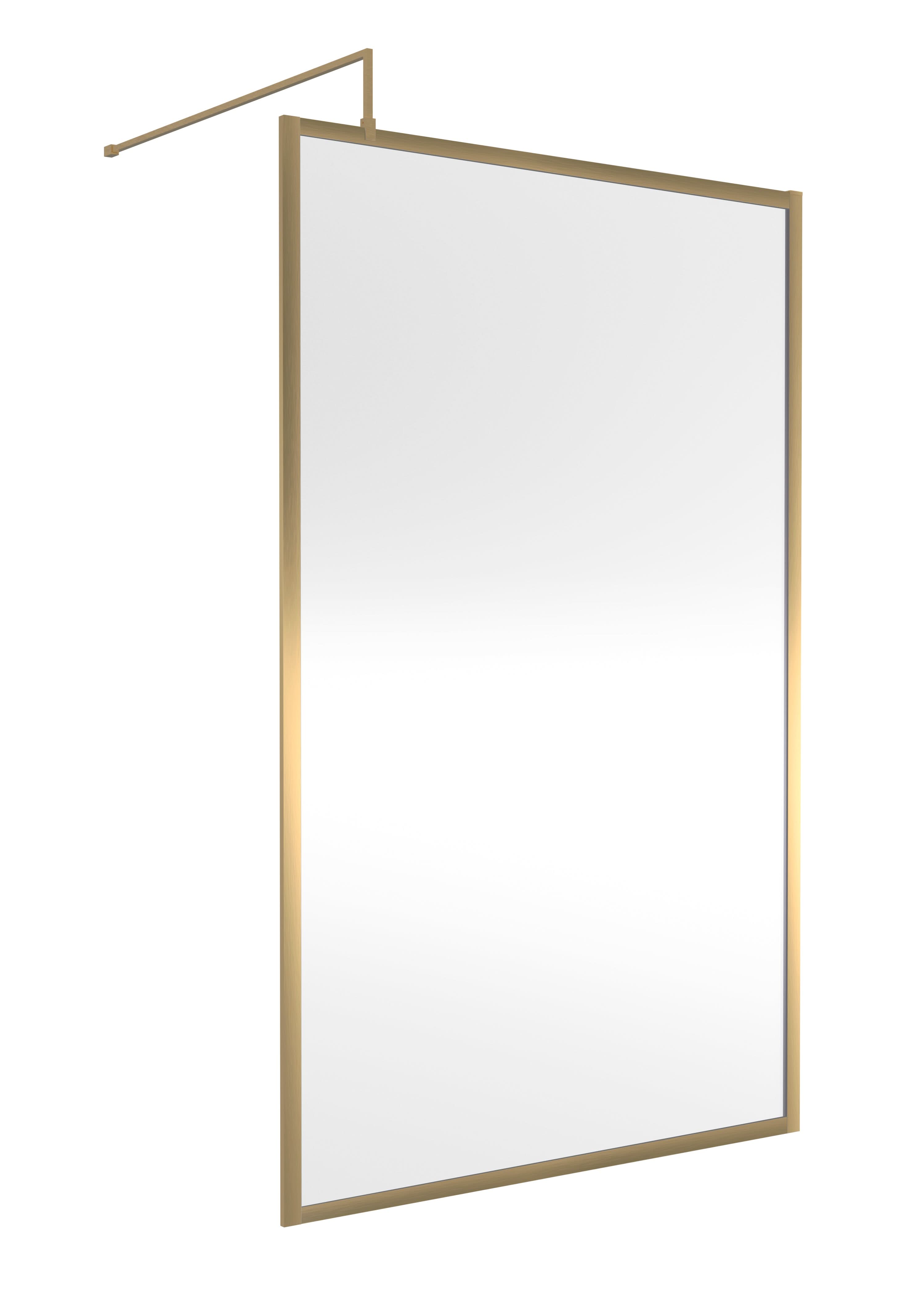 Nuie Full Outer Framed Wetroom Screen with Support Bar