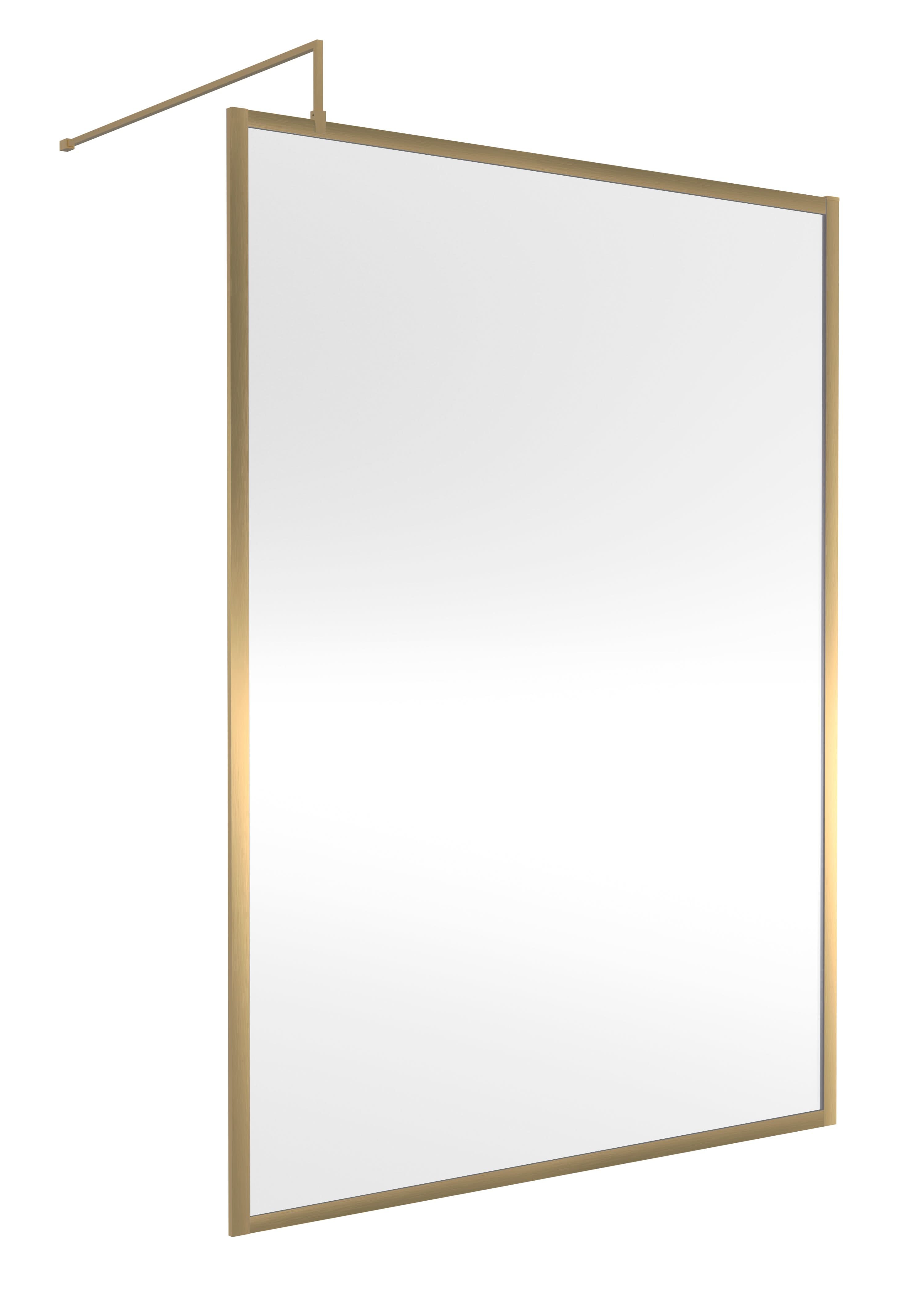 Nuie Full Outer Framed Wetroom Screen with Support Bar