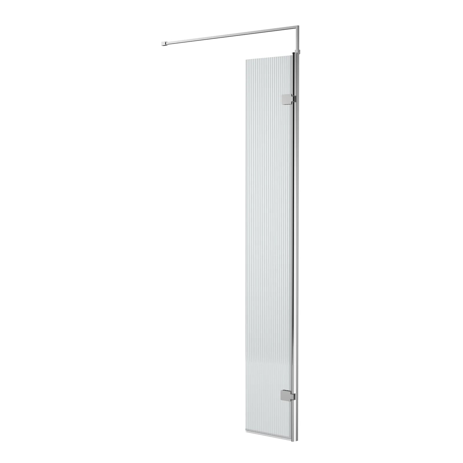 Haven 8mm Fluted Glass Wetroom Return Panel With Support Bar